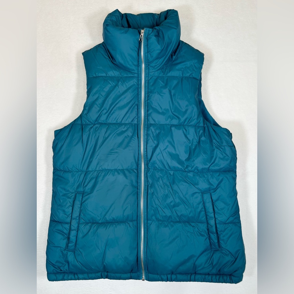 OLD NAVY Womens Frost Free Puffer Vest‎ Tealing On You Heavy Warm S Winter Zip